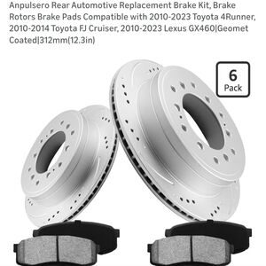 Performance Silver Slotted & Drilled Brake Rotors with Brake Pads - 6 Pack